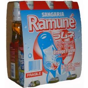 Sangaria Ramune Orange 200 ml Drink   6 Pack
