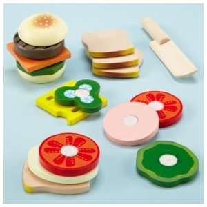   Kitchen & Grocery Kids Wooden Toy Sandwich Making Set Toys & Games