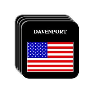  US Flag   Davenport, Iowa (IA) Set of 4 Mini Mousepad 