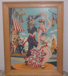   Colorful Paint by Number Painting Mexican Dancers Framed Fiesta  