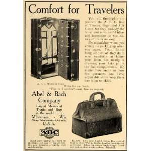 1906 Ad Luggage Milwaukee Abel Bach Traveler Trunks English Oxford Bag 