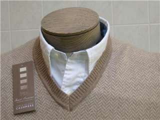 Un Dyed Pure 2 Ply Cashmere DANIEL Argyle Hand Sweater Vest Khaki L 