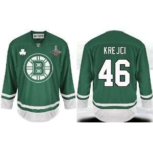 St Pattys Day NHL Gear   David Krejci #46 Boston Bruins Jersey Green 