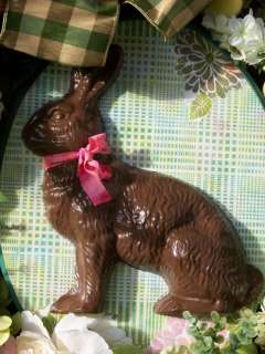 FRANCESCA Country French Easter Wreath Faux Chocolate Rabbit Lux 