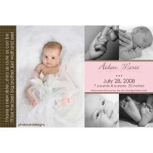  Aidan   Girl Birth Announcement Photo Card Health 