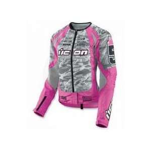  ICON TEAM MERC STAGE 3 PINK/CAMO 2X LARGE WOMANS JACKET 