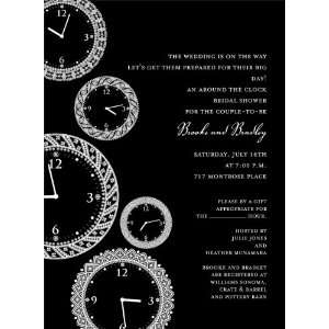  Faces of Time Black Around the Clock Invitation