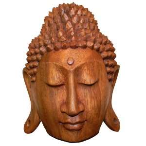  DonnieAnn 8 Buddha Head Sculpture Teak