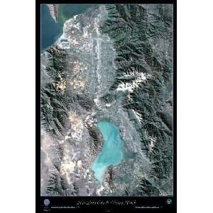  Salt Lake City & Provo, Utah Satellite print, 24x36 