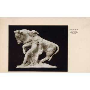   Bull Statue Albert Jaegers   Original Halftone Print