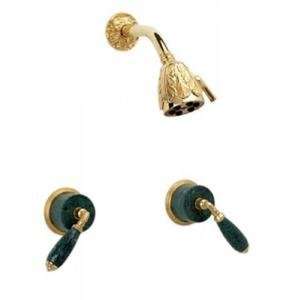   K3338F_OEB   Valencia Two Handle Shower Set Green Marble Lever Handles