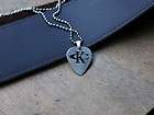 Kenny Chesney Inspired Hand Made Etched Guitar Pick Necklace   Nickel 