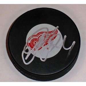 Ruslan Salei Autographed Puck   w COA LOKOMOTIV KHL   Autographed NHL 