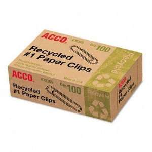  Recycled Paper Clips No. 1 Size 100/Box 10 Boxe 