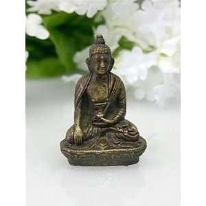  Sakyamuni Buddha Earth Touching Bronze Statue, Miniature 