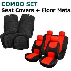  FH FB050114 + R11405 Red Modern Flat Cloth Seat Covers 