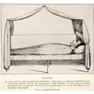  1900 Print French Emperor Napoleon Bonaparte Deathbed 