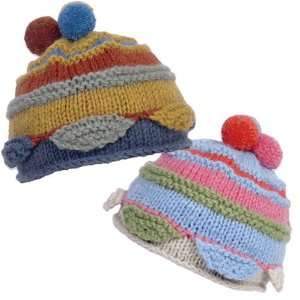  Ambler Mountain Petal Pom Kids Hand Knit Hat Sports 