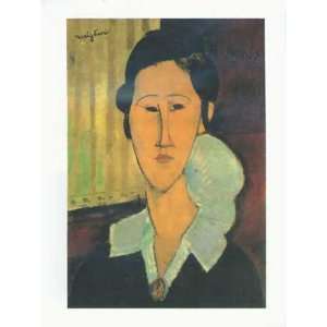  Ritratto Di Hanka by Amedeo Modigliani. Size 9.50 X 11.00 