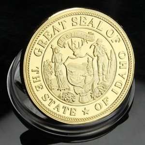  Seal of Idaho Gold plated Commemorative Coin 645 