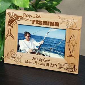  Engraved Deep Sea Fishing Wood Picture Frame