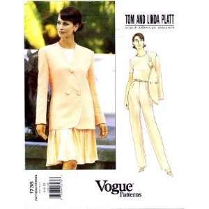   Designer Tom & Linda Platt Misses Jacket Top Skirt Pants Suit Size 6