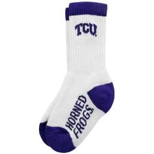   Frogs (TCU) Toddler White Purple Low Cut Socks