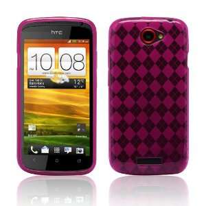  Hot Pink   Cruzerlite Argyle TPU Case   For HTC One S 