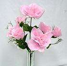42 SILK ROSES PINK WEDDING FLOWERS ARRANGEMENT FLORAL BOUQUET WITH DEW