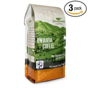 Paramount Fair Trade Rwanda Bean, 12 Ounce Bags (Pack of 3)