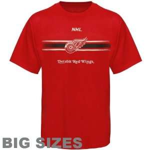 Majestic Detroit Red Wings Red Earned Victory Big Sizes T shirt 