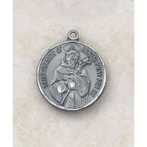  St. Francis of Assisi Pewter Medal   7/8 Dia, 24 L Chain 