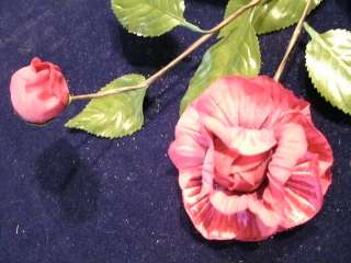 Vintage Millinery Flower Velvet Organdy KM Red Rich Deep  