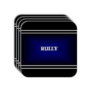 Personal Name Gift   RULLY Set of 4 Mini Mousepad Coasters (black 