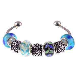  Blue Sky for Pandora Style Beads on Sterling Silver Plated 