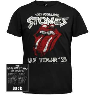 Rolling Stones   US Tour 78 Charcoal Soft T Shirt  