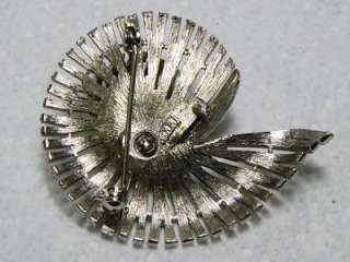 Vintage Signed Jonette JJ Silvertone Spiral Pin Brooch  