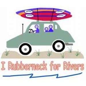  **RUBBERNECK FOR RIVERS** Kayaking & Paddling Window Decal 