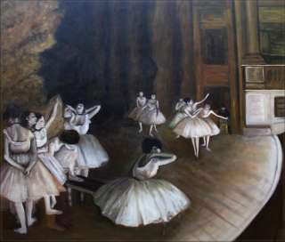   Hand Painted Oil Painting Repro Edgar Degas Ballet Rehearsal  