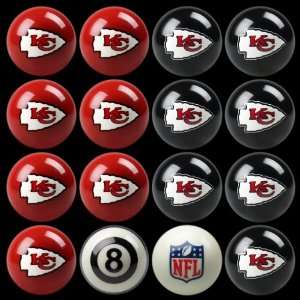 Kansas City Chiefs NFL Home vs. Away Billiard Balls Full Set (16 Ball 