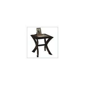  Magnussen Roxboro Wood End Table with Glass Inserts 