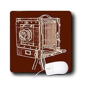   classical view camera with bellows on brown   Mouse Pads Electronics