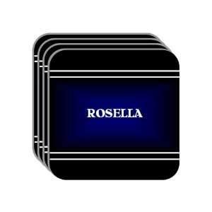 Personal Name Gift   ROSELLA Set of 4 Mini Mousepad Coasters (black 