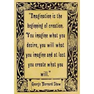   Size Parchment Poster George Bernard Shaw Imagination