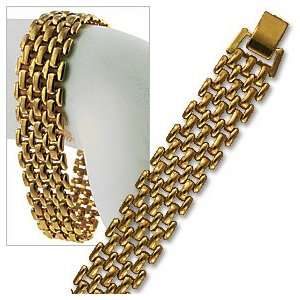  24k Gold GF Watch Band Designer Multi Link Bracelet 8 