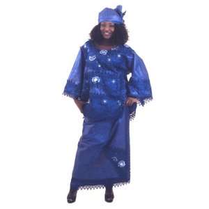  Nigerian Lace Skirt Set  Ry.Blue W/Trim 