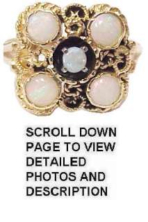 Etruscan Vintage Solid 14K Gold & Opal Estate Ring  