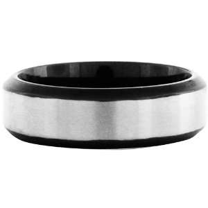 Size 13   Inox Jewelry Mens Two Tone Black pvd 316L Stainless Steel 