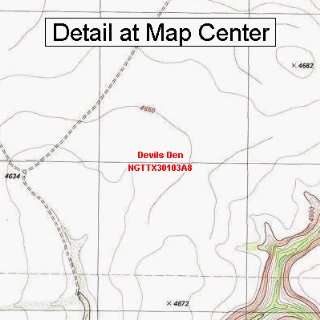   Topographic Quadrangle Map   Devils Den, Texas (Folded/Waterproof