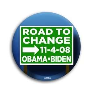    Road to Change Obama and Biden Button   2 1/4 
